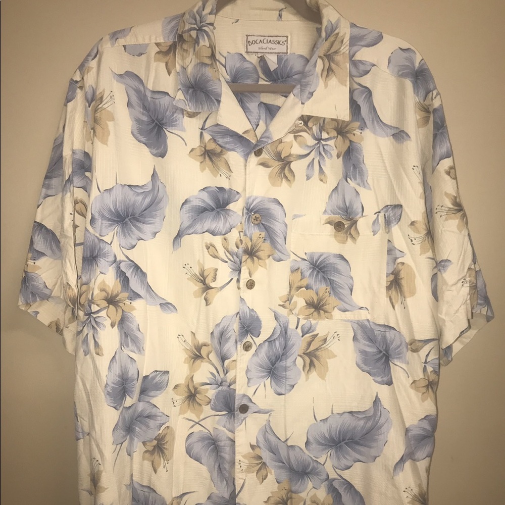 Boca Classics casual 100% Silk button down shirt